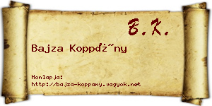 Bajza Koppány névjegykártya